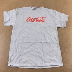 Gildan Ultra Cotton Coca-Cola Men’s Large Heather Gray Short Sleeve T-Shirt New