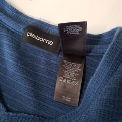 Claiborne Mens Blue Long Sleeve V Neck Shirt Size L Comfortable Casual Basic