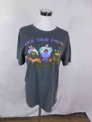 Disney Pick Your Poison Halloween Graphic T-Shirt Grey S Short Sleeve