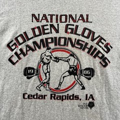 Vintage 80s Boxing Shirt Mens Large Screen Stars Single Stitch Golden Gloves