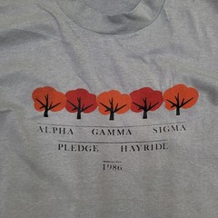 Vintage 80s Alpha-Gamma-Sigma AGS Long-Sleeve Shirt S/M 19×23 USA