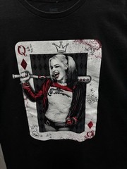 Suicide Squad Shirt Mens Black Harley Quinn Card Graphic Comic Tee XL