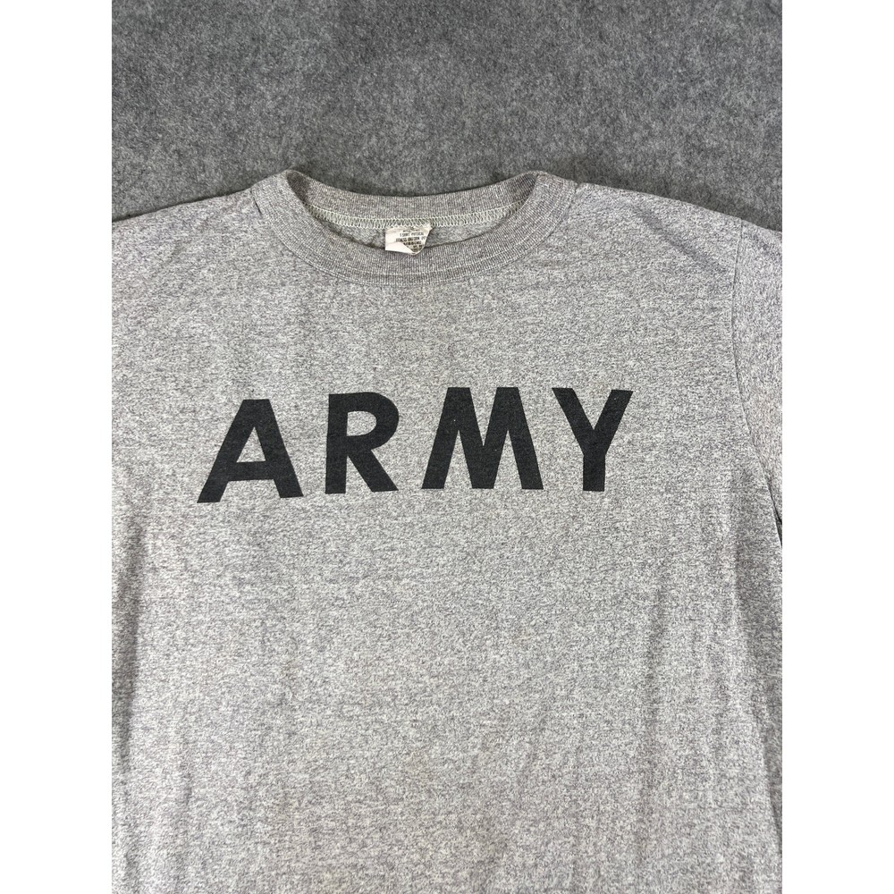 VTG 90s US Army Physical Fitness Uniform Shirt Mens Medium Gray Single Stitch