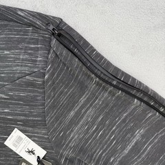 Royal Blue Shirt Mens Long Sleeve T-Shirt Charcoal Marled Zippers Tee Large