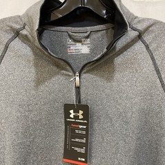 UNDER ARMOUR HEAT GEAR FITTED 1/4 ZIP,NWT,SZ. SMALL,GREY