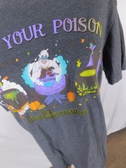 Disney Pick Your Poison Halloween Graphic T-Shirt Grey S Short Sleeve