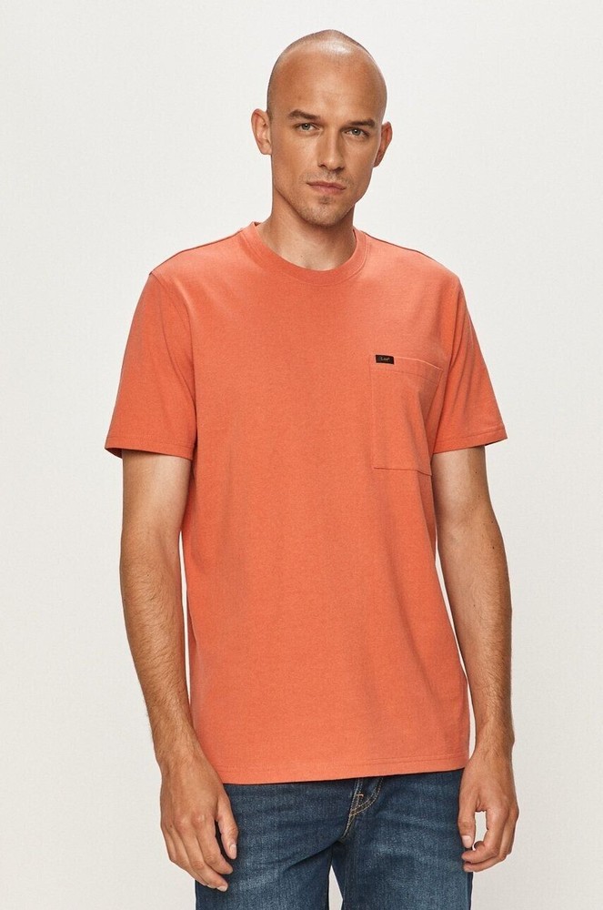 LEE Jeans – Regular Fit Short Sleeve Pocket Tee T-Shirt – Paprika [M]