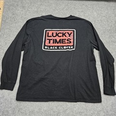 Black Clover Shirt Men XXL Black Long Sleeve *see Pics (small Holes)
