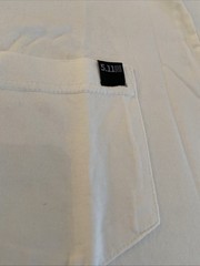 5.11 Tactical Mens Pocket Short Sleeve T-Shirt in WHITE Size Medium