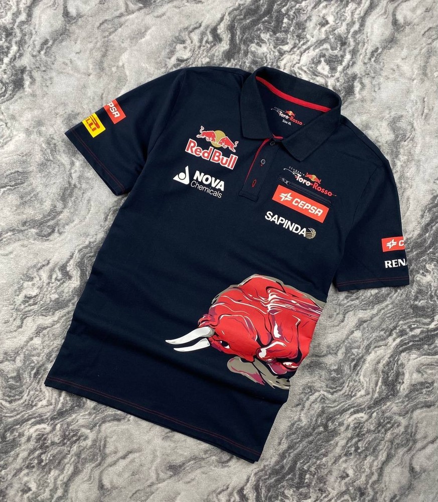 Vintage Toro Rosso Red Bull Racing Big Logo Men Size XL T Shirt Blue