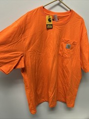 Carhartt Men’s Size XL Loose Fit Short Sleeve Pocket T Shirt Orange Irregular
