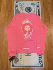 Chrome Heart Long Sleeve M Pink Red White Logo Print