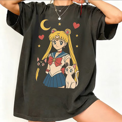 Sailor Moon Retro 90S Anime Graphic T Shirt Summer Cotton Men Women Tee Streetwe