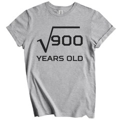 Funny 30th Birthday Shirt Square Root of 900 30 Years Old Math T-Shirt