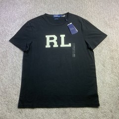 Polo Ralph Lauren Mens Custom Slim Fit RL Graphic T-Shirt Black Size L NWT