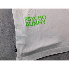 Psycho Bunny Mens White Neon Green Logo Pima Cotton T-Shirt B6U301Z1PC Size 4 S