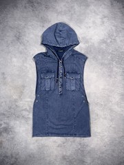 BALMAIN PARIS SS16 by Rousteing Men`s Archive Runway Y2K Hooded Sleveless Shirt