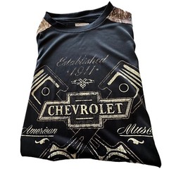 Chevrolet American Muscle Shirt Small Realtree Xtra Camo Trim Black Short Sleeve