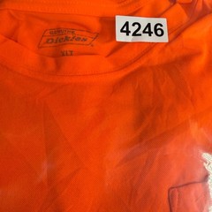 Genuine Dickies Mens XLT Safety Orange Pocket T-Shirt Performance Workwear
