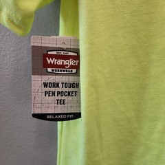 Wrangler Workwear Safety T-Shirt Men’s 3X-Large Pen Pocket High-Viz Yellow *NEW*