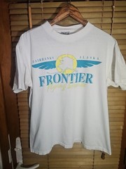 Vintage 90s Single Stitch Fairbanks Alaska Bush Plane Tee T Shirt L White Nature