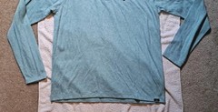 New FAHERTY Cloud Cotton HENLEY T-Shirt Men’ Large Green Smooth Jade Heather
