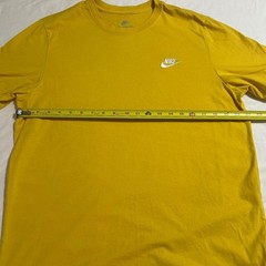 Nike Mens Short Sleeve Embroidered Swoosh Logo Tee Yellow Large AR4997-709