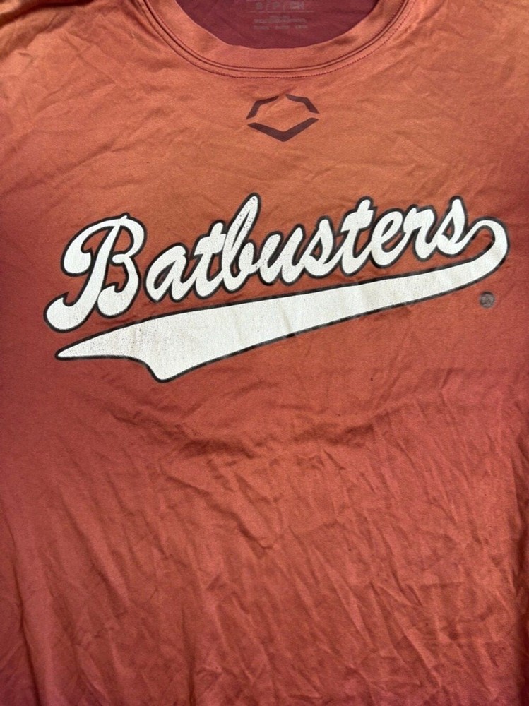 Men’s Russell Batbusters T-Shirt | Large Burgundy Orange Activewear for Baseball