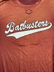 Men’s Russell Batbusters T-Shirt | Large Burgundy Orange Activewear for Baseball
