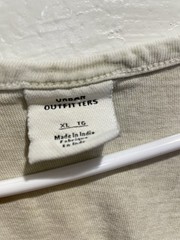 Urban Outfitters Mens XL Tank Top Cream Beige Acid Vintage Wash Cotton Boxy Fit