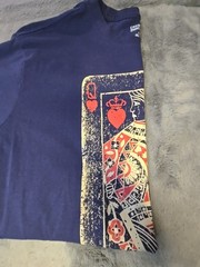 Daniel Cremieux Queen of Hearts T Shirt Mens XL Poker Card Graphic Print Blue