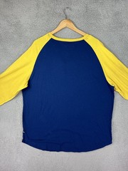 Edgar + Ash Shirt Mens 2XL Blue Yellow Raglan Baseball Long Sleeve Colorblock