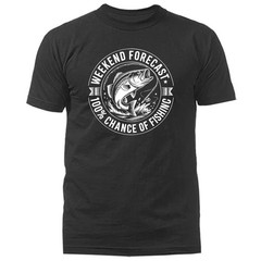 Weekend Forecast 100% Chance of Fishing Funny Fishing Shirt Angler T-Shirt