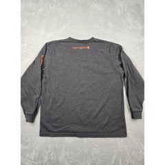 Carhartt Long Sleeve Shirt Mens Large Gray K231 Graphic Logo Workwear Pocketless