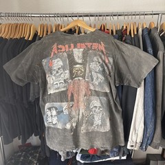 Vintage Faded Metallica Ringmaster AOP Band Tee Size XL RARE Thrashed 90s