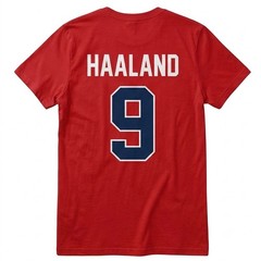 NEW!! Haalandd Shirt Norway National Team Soccer Name Number Tee