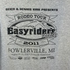 Distressed Easyriders Rodeo Tour 2011 Fowlerville Michigan Large T-Shirt Biker L