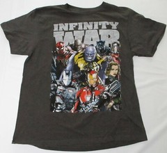 Marvel Avengers Infinity War Gray T-Shirt Large L Thanos Black Widow Ironman
