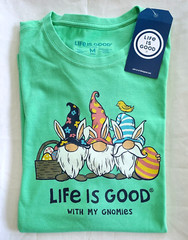 Life Is Good SS Shirt Crusher Tee EASTER GNOMES Egg Basket Chest44 Mens M