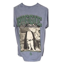 Notorious B.I.G. Biggie Smalls Graphic Tee Size M Blue Mineral Wash Rap Shirt
