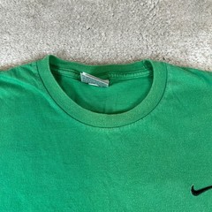 Vintage Y2K Nike T-Shirt Men’s Large Green Embroidered Swoosh Logo Short Sleeve