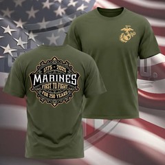 Marines 250th Anniversary 1775–2025 Graphic T-Shirt | First to Fight USMC
