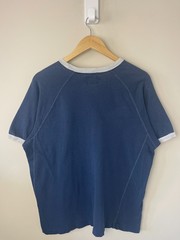 Vintage Abercrombie & Fitch Navy & Grey Spellout Muscle Fit Ringer Tee Size XL