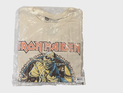 Global Mens Iron Maiden World Piece Tour Retro Graphic Cream Shirt NWT Large