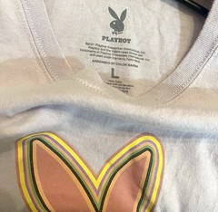 Men’s Playboy Color Bars Tokyo Japan Rabbit Purple Graphic Shirt Size Large