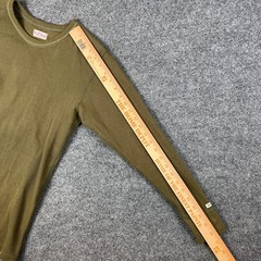 The Flat Head Shirt Mens 40 M Green Thermal Waffle Long Sleeve Made in Japan