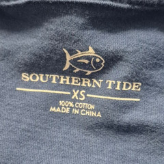 Southern Tide blue long sleeve hooded t-shirt XS fishing drawstring logo Cotton