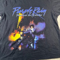 Prince Purple Rain Mens Medium Black Graphic Crew Neck Short Sleeves T-Shirt