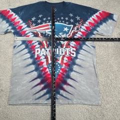 New England Patriots Tie-Dye T-Shirt Men’s Size XL Blue Gray Red All-Over-Print