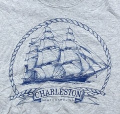 Vintage Cal Cru 1990 90’s Charleston South Carolina Striped T-Shirt sz M